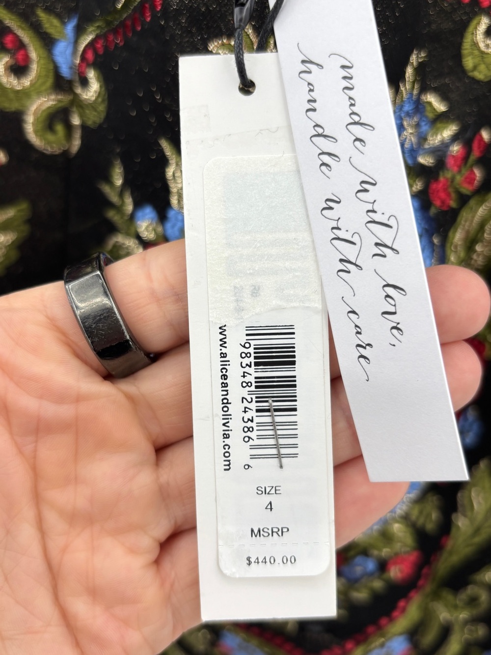 Alice + Olivia Tayla Floral Jacquard Structured Mini Dress - Picture 7 of 9